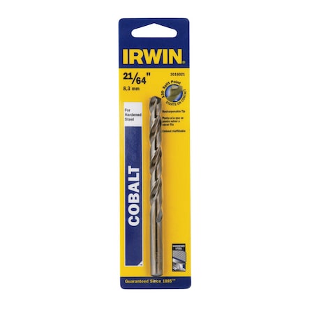 Irwin Irwin 21/64 in. X 4-5/8 in. L Cobalt Alloy Steel Drill Bit Straight Shank 1 pc 3016021